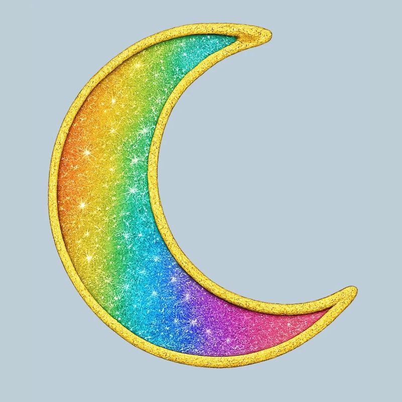 Regenbogen Mond Glitzer Design