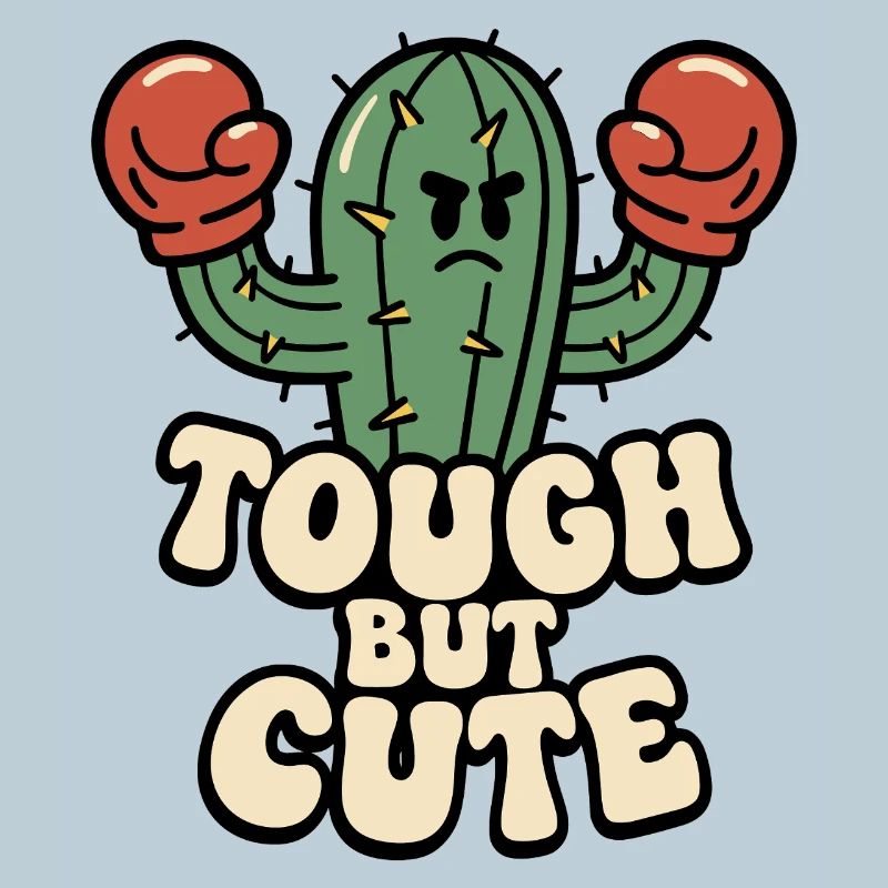 Strong cactus with boxer gloves