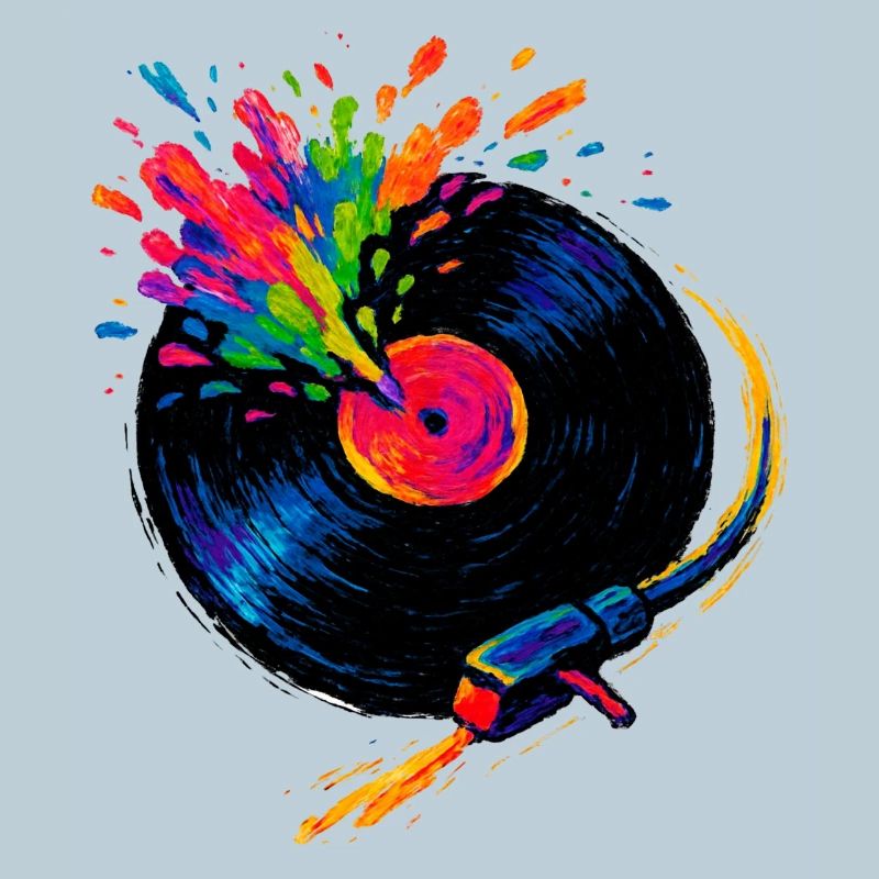 Platine Vinyle colorée pop