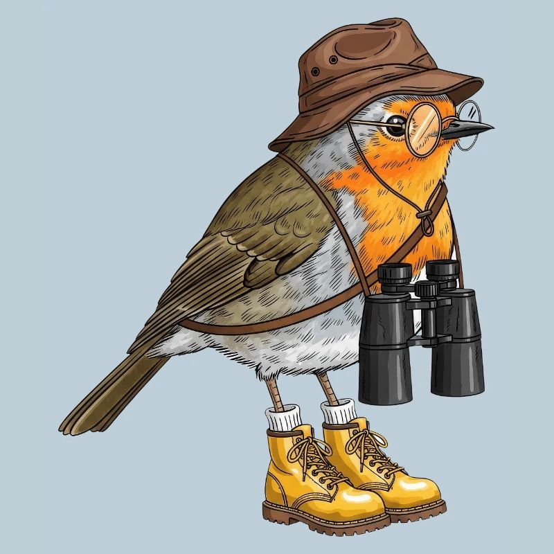 Explorer Robin with Binoculars