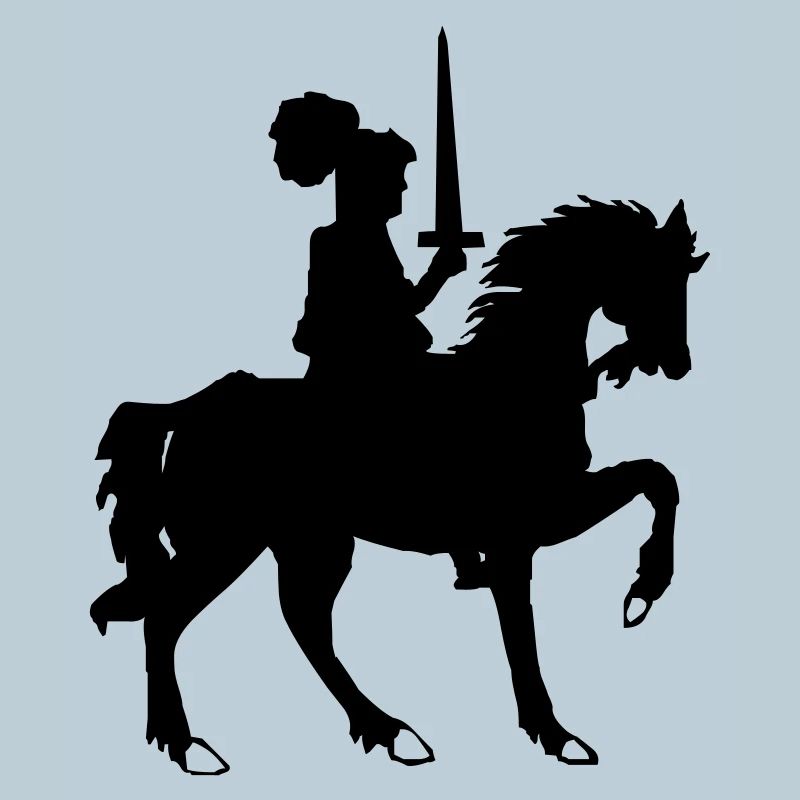 Ritter mit Schwert und Pferd