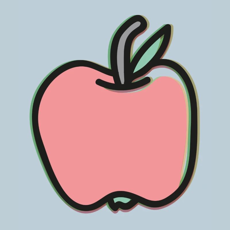 Dessin animé de pomme mignon – Illustration de fruit de Kawaii