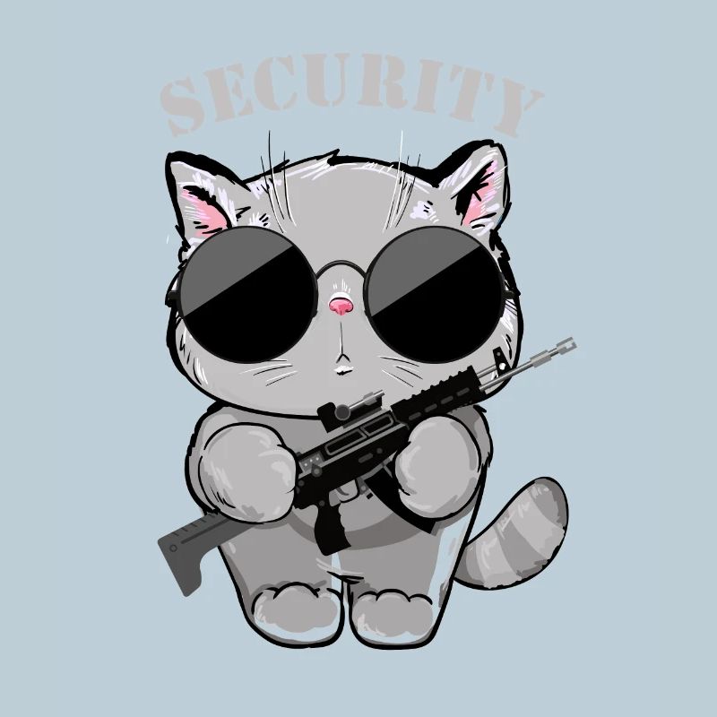 Cat Security Agent with Gun
