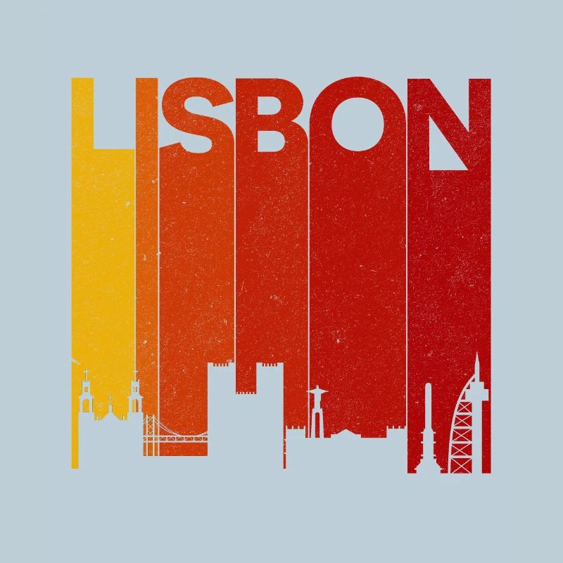 Lisbon Skyline Gradient Sunset