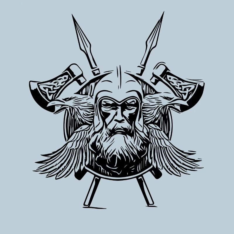 Odin Ravens Viking Axes