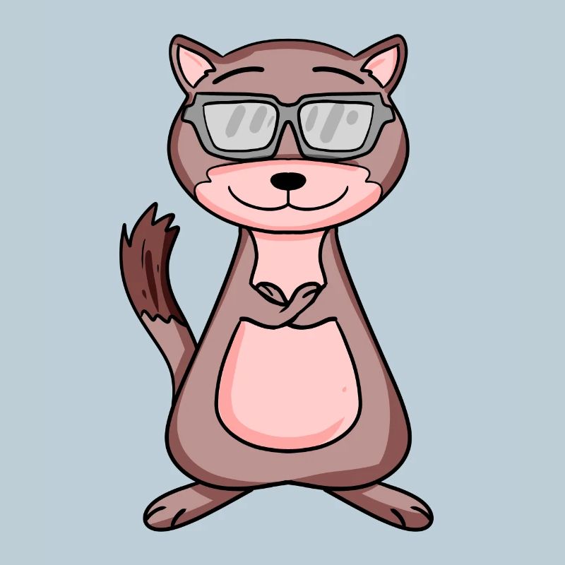 Wiesel mit Sonnenbrille