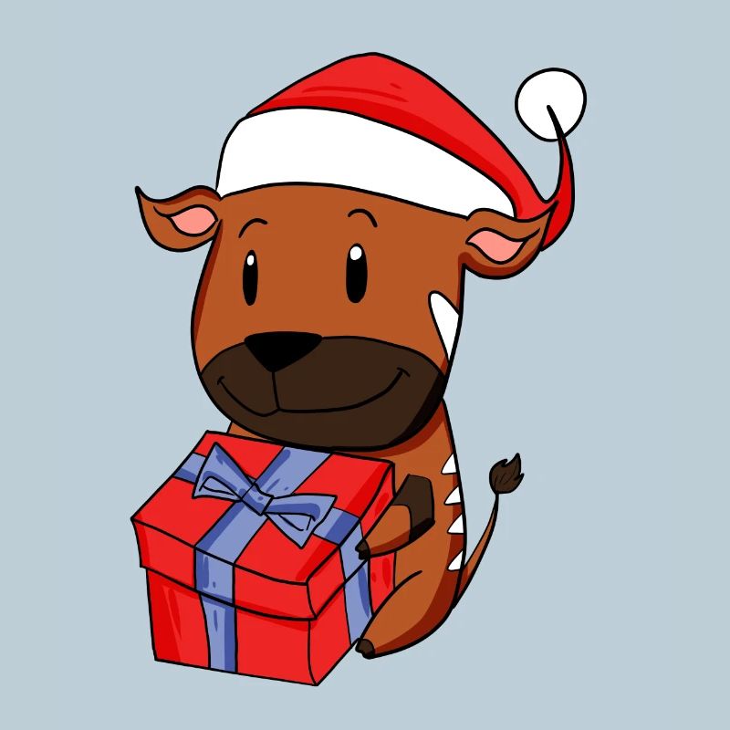 Noël Antilope Bébé avec Cadeau