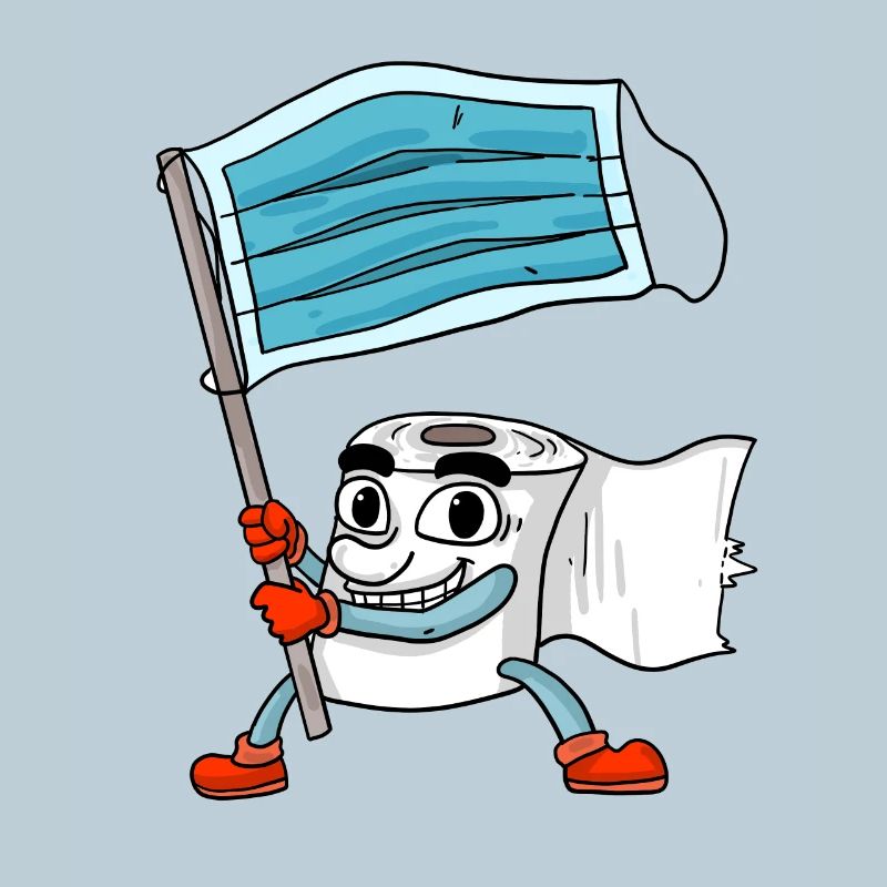 Drapeau de masque de papier toilette