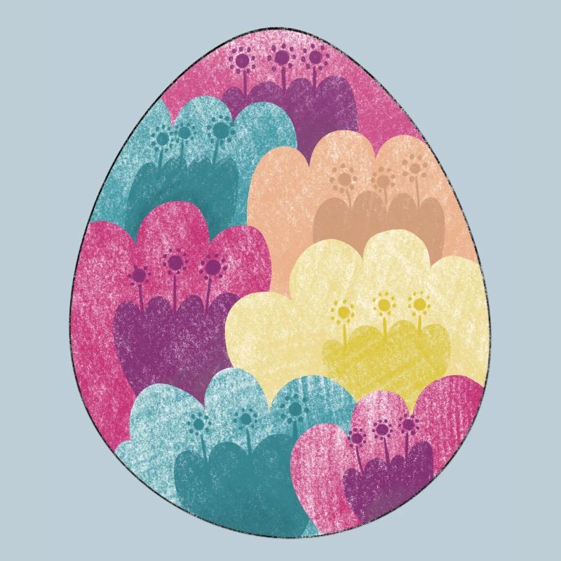 Colorful Easter egg with flower pattern