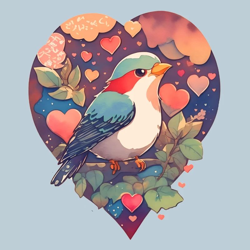 Vogel mit Herz