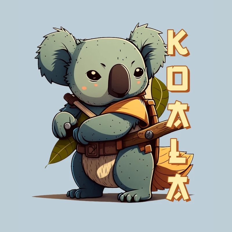Samurai Koala mit Schriftzug