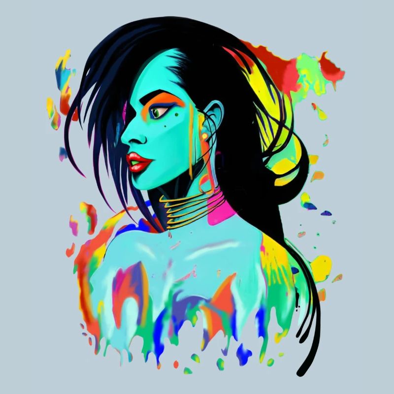 Neon Porträt Farbexplosion