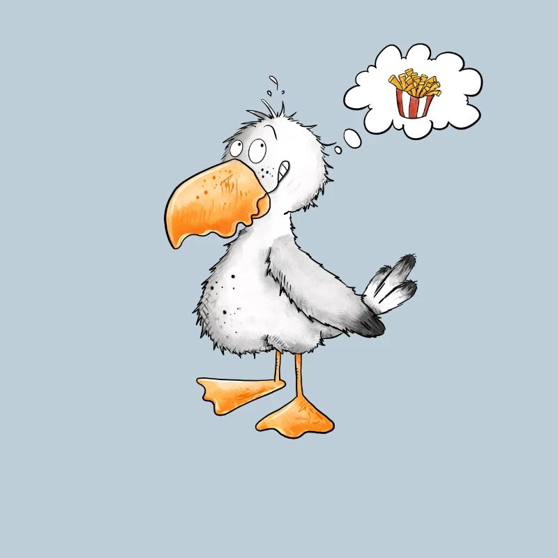 Möwe Will Meer Pommes