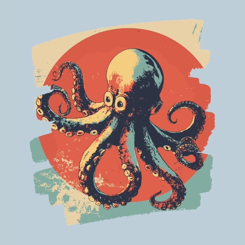 Pieuvre Octopus Rétro