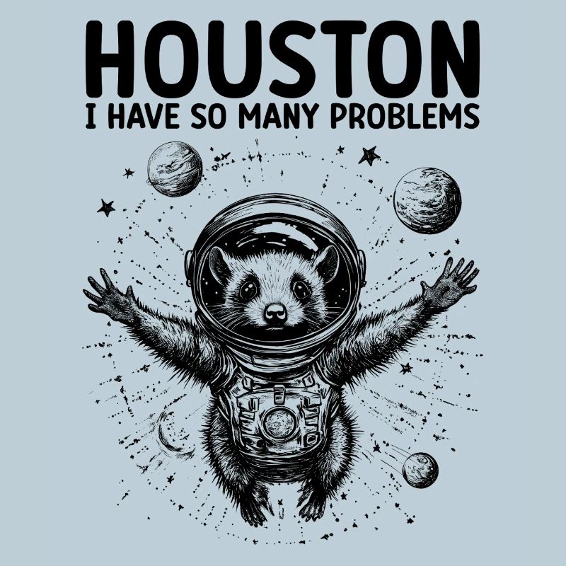 Houston I Have So Many Problems Opossum Astronaut