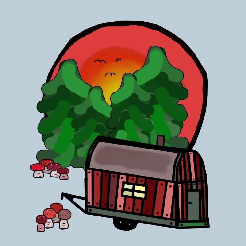 Construction Trailer Nature Ready for Holiday Camping Camping