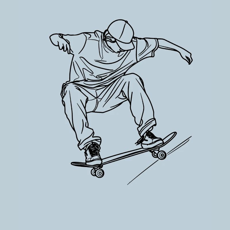 Skateboard garçon dessin