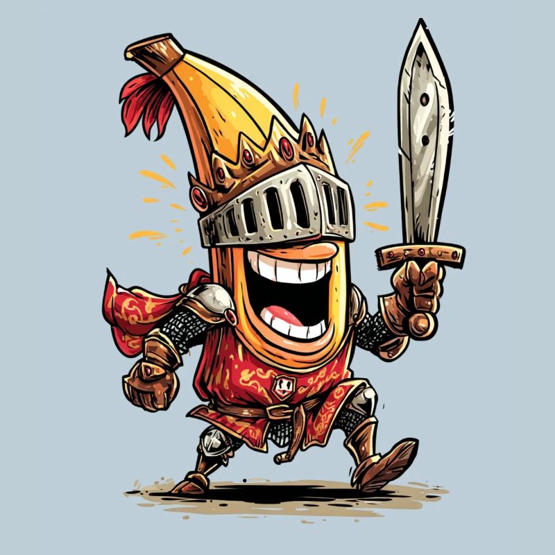 Chevalier comique avec épée et casque