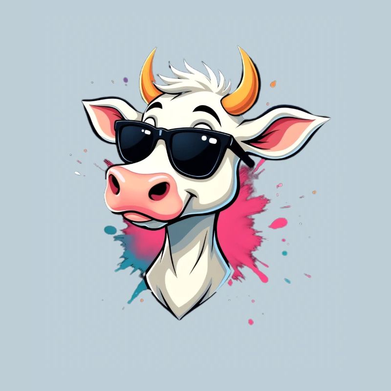 Chilling with sunglasses cow