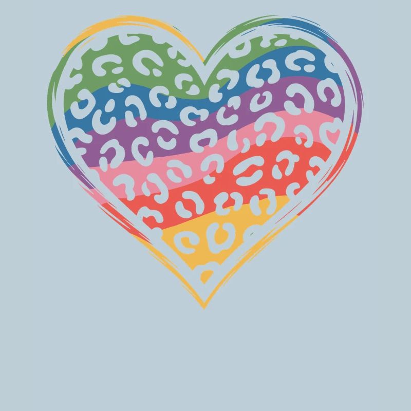 Rainbow Leopard Heart Design
