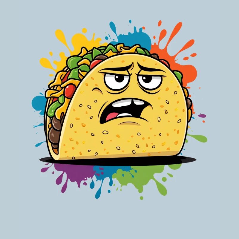 Graphique de taco élégant avec expression