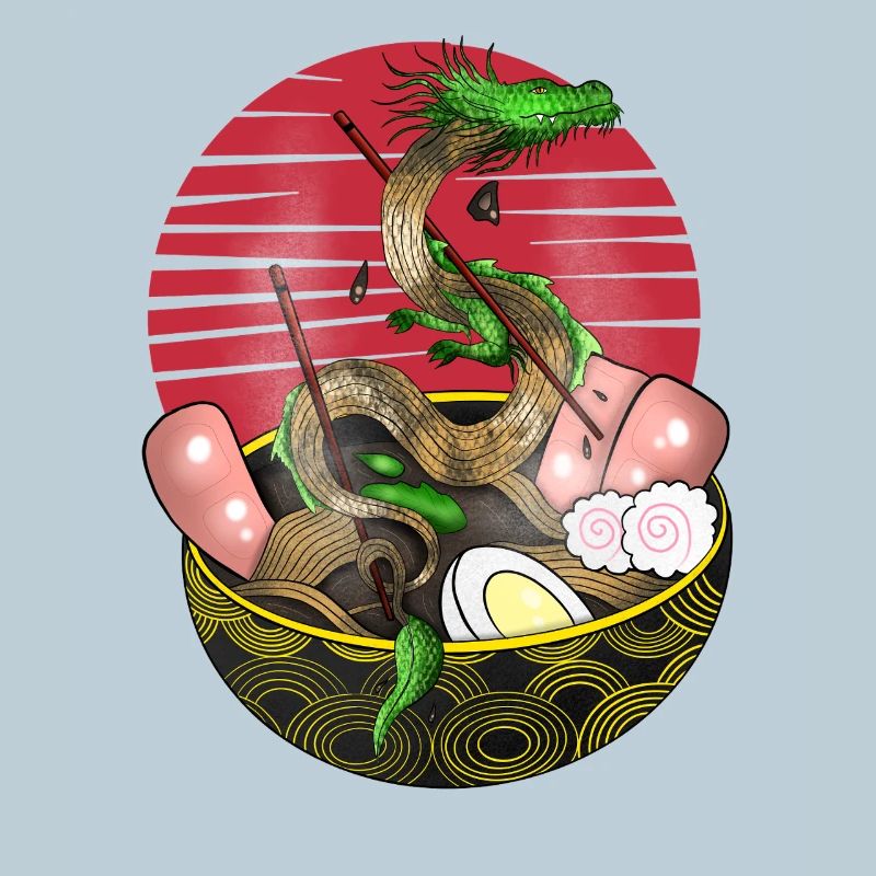 Mythical Serpent Ramen Bowl Design