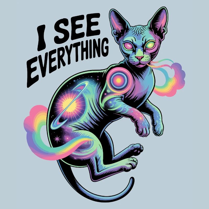 Cosmic Nebula Cat Artwork