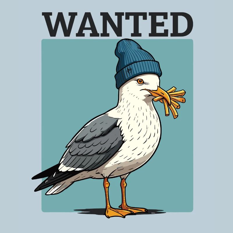Gesuchte Möwe Mit Pommes