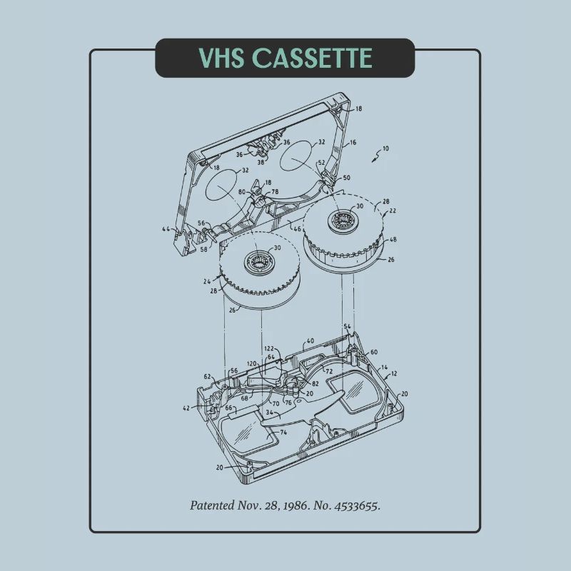 VHS Cassette Neon Outline