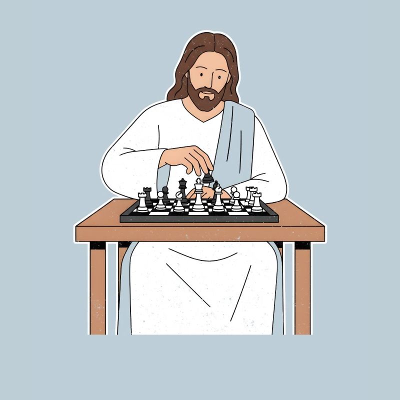 Saint Train aux échecs / Jesus Chess