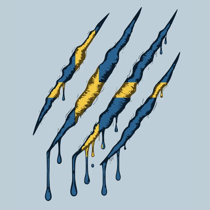 Suède Drapeau Griffe Grunge Sverige Scratch Trace
