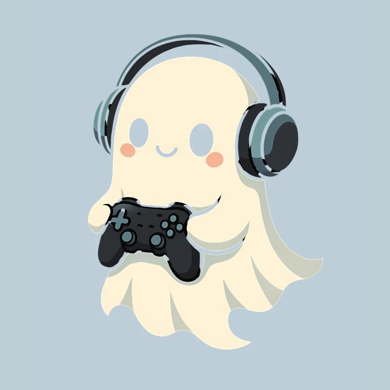 Ghost avec manette de jeu au casque