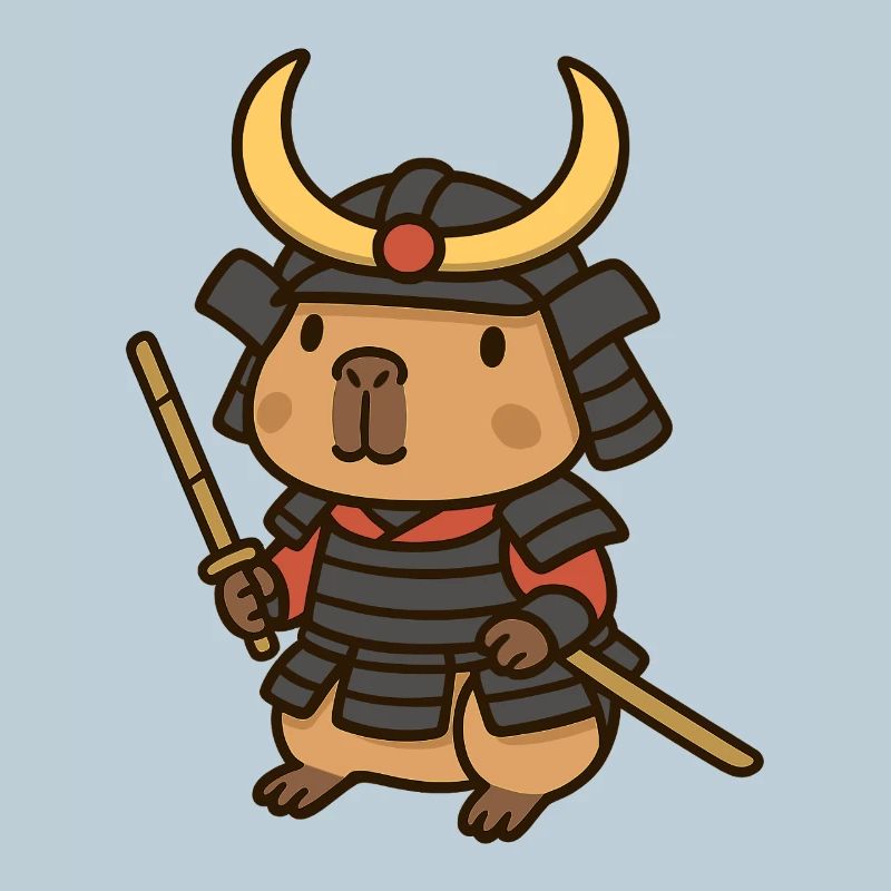 Samurai Capybara – Mutig & Gelassen ⚔️🦫