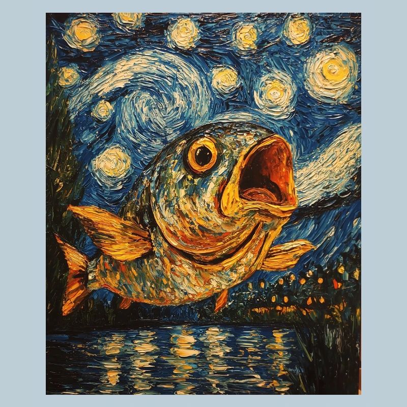 Carp Fish Van Gogh Style