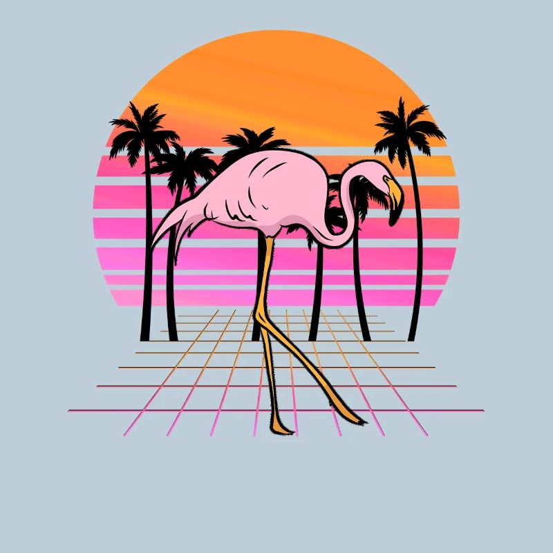Flamingo Neon Sunset Rétro