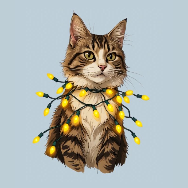 Light cat with lamp chain