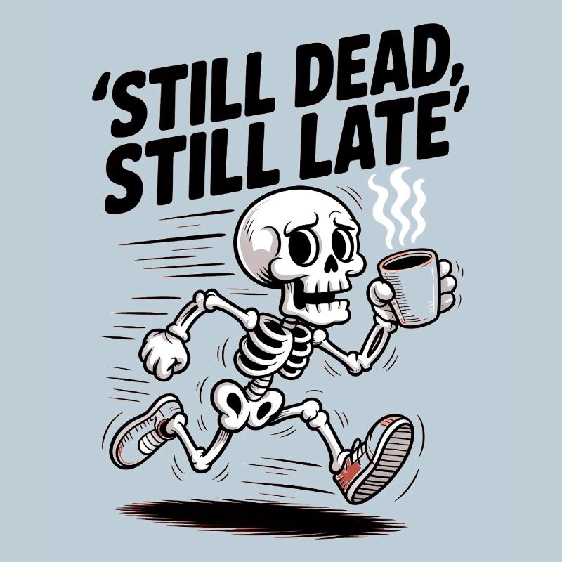 Still Dead, Still Late Skeleton Coffee Rush