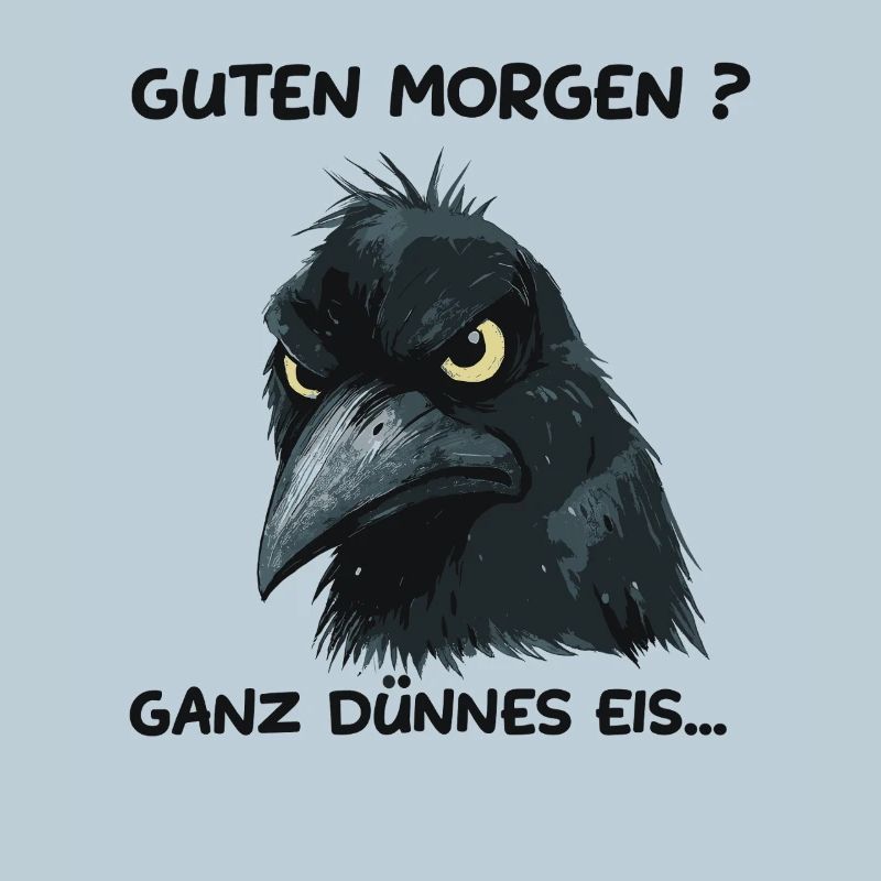 Rabe mit Warnung: Ganz dünnes Eis