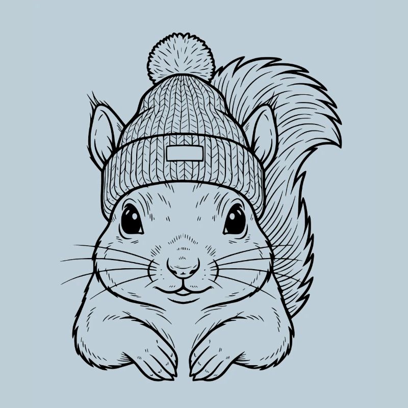 Süßes Eichhörnchen mit Mütze