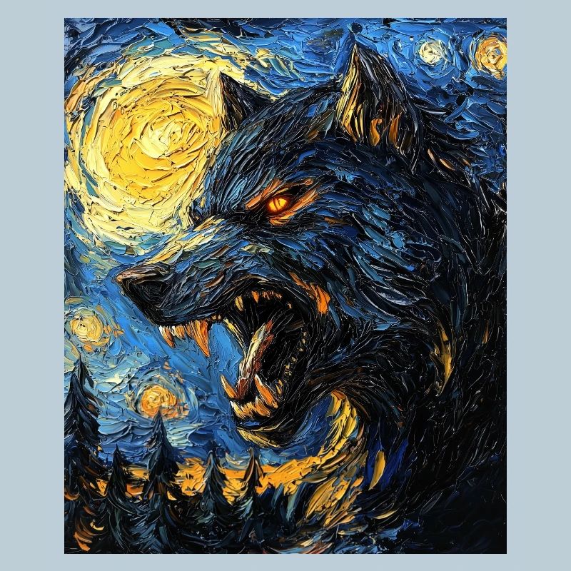 Werewolf Wolf Van Gogh Style