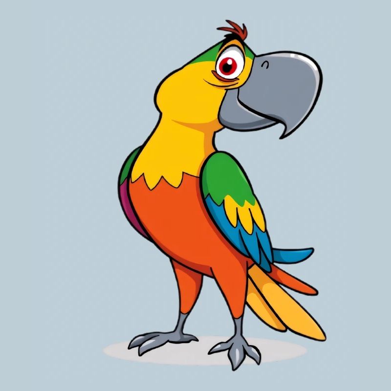 Dessin animé de perroquet coloré