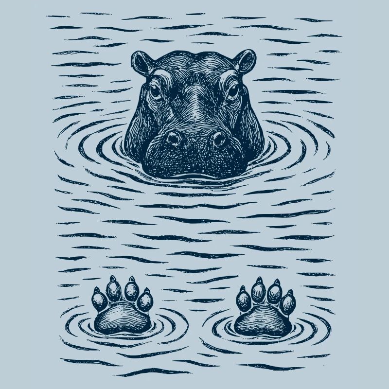 Hippopotame réfrigéré dans l’eau