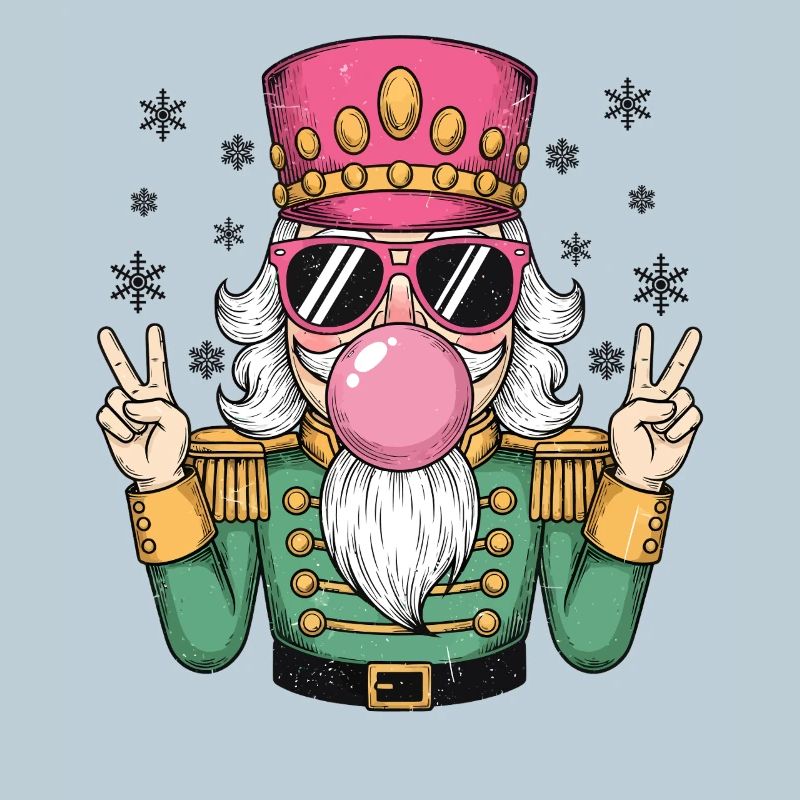 Nutcracker blows chewing gum