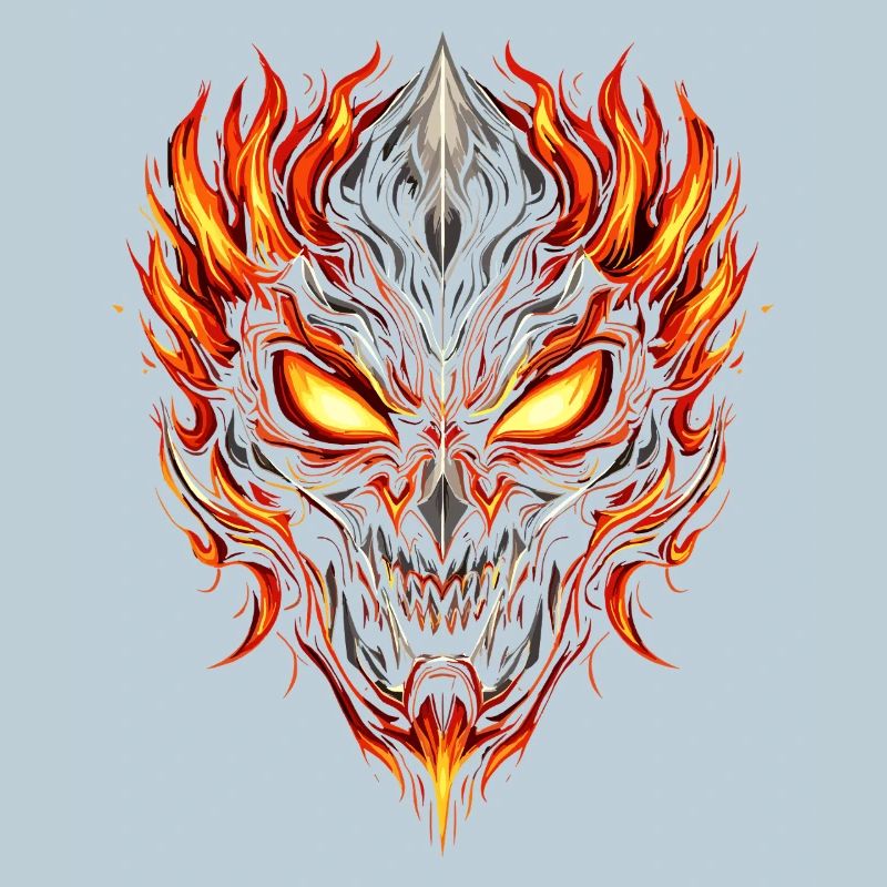 Fire Demon Mask Flame Cult