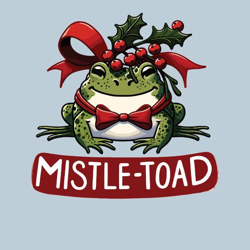 Mistle-Toad Funny Christmas Toad Pun