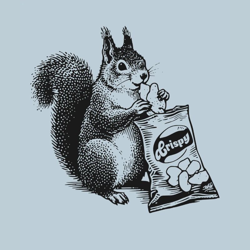 Eichhornchen mit Chips