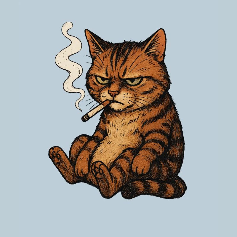 smoking cat