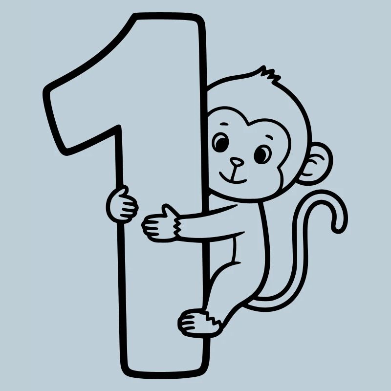 Singe drôle avec illustration de dessin animé numéro 1