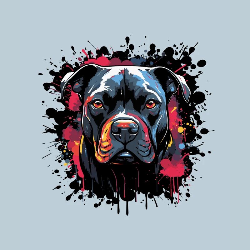 Color explosion Pitbull portrait