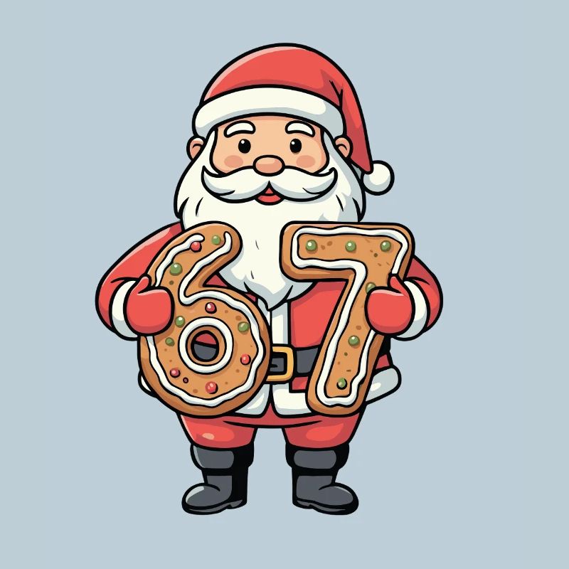 Santa 67 Meme Cookie Digits